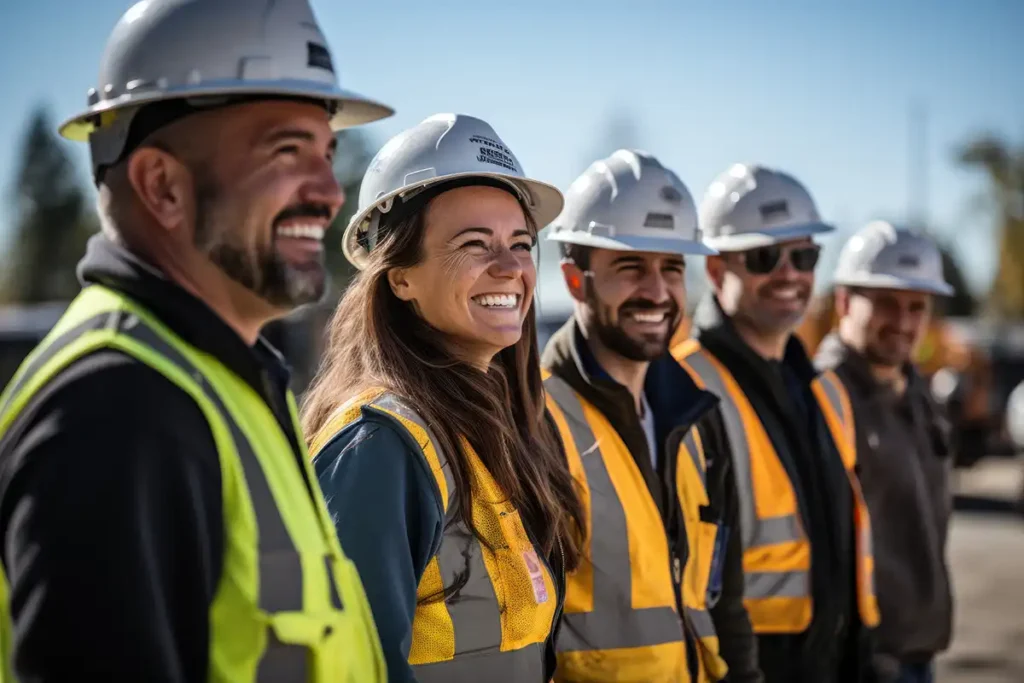 Builder team working at the construction site, labor day, and workers' importance team construction worker